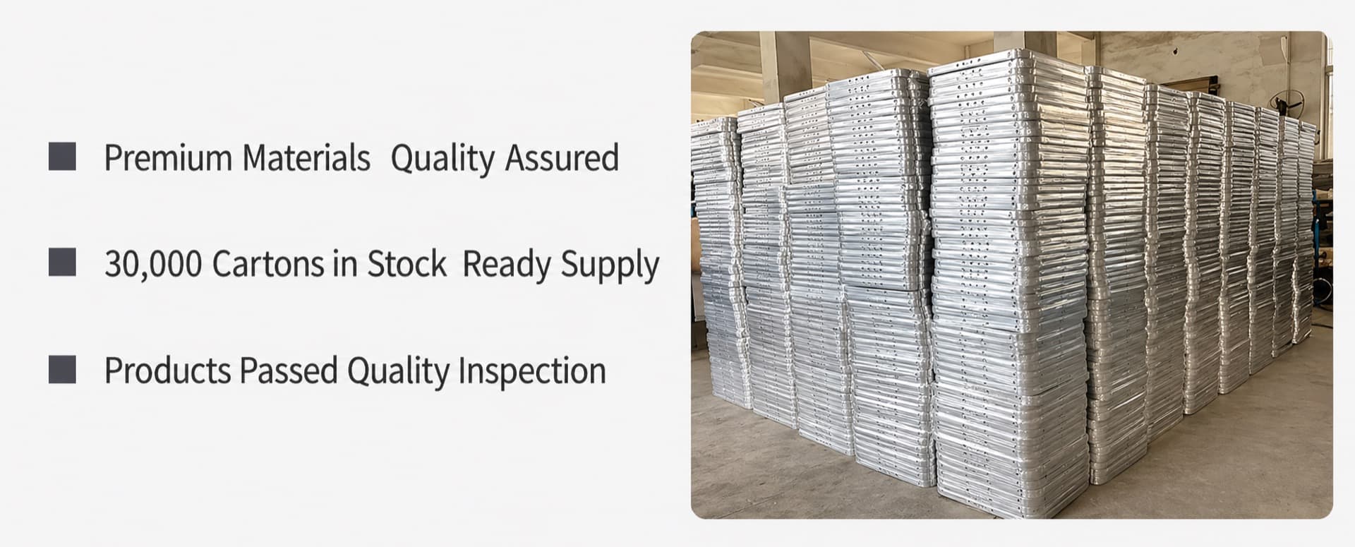 Drying rack frame components in inventory