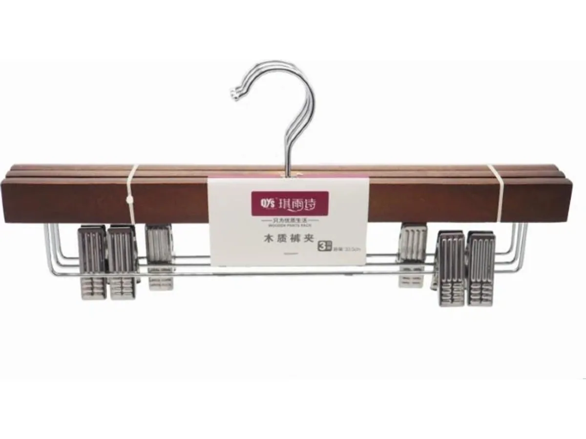 ZS-8519 Wooden Trouser Hanger (3-Pack) — view 1